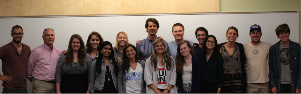 James Balog with the 2014 Global Climate Change Mosaic cohort at Dickinson College
