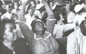 Photograph of women in church