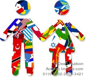 world flag travelling couple holding hands