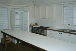 A shelter's kitchen facility