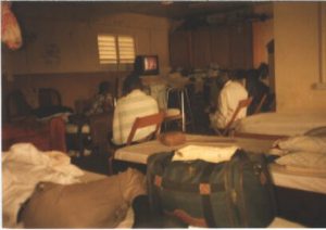 Elderly Montserratians staying in a shelter
