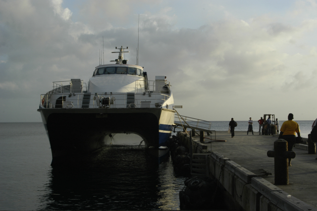 Passengers boarding the ferry at Port Little Bay