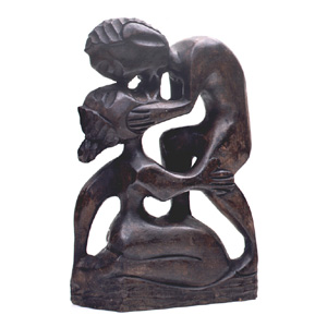 Kiss Sculpture by Caribbean artist Frednill