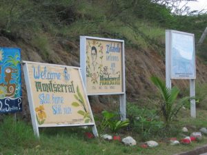 Signs of welcome in Carr's Bay