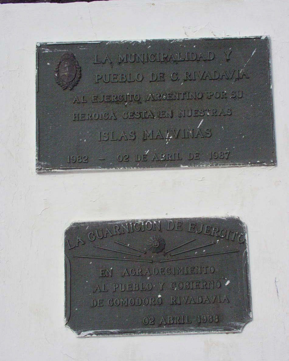 Assorted Malvineas memorials, plaques, etc.