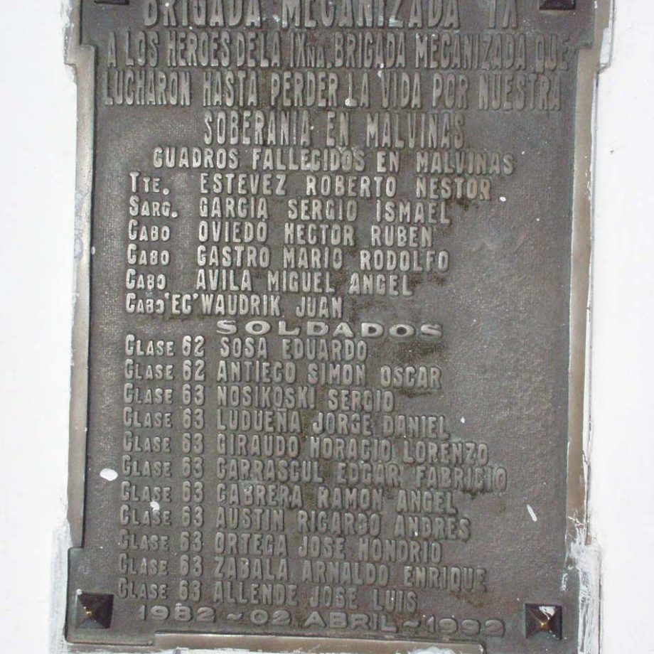 Assorted Malvineas memorials, plaques, etc.