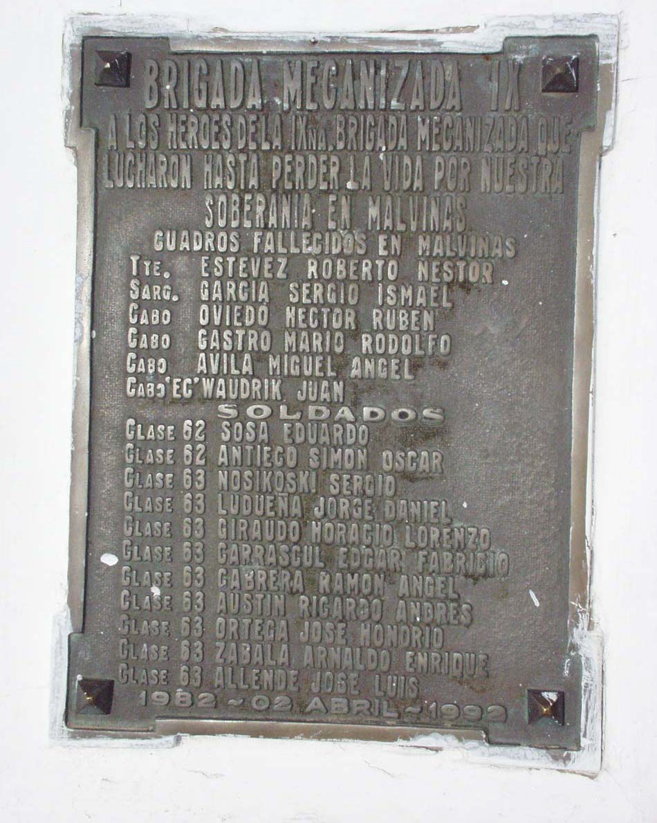 Assorted Malvineas memorials, plaques, etc.