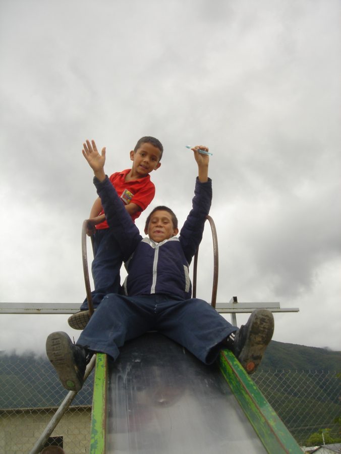 Two Kids on the Slide